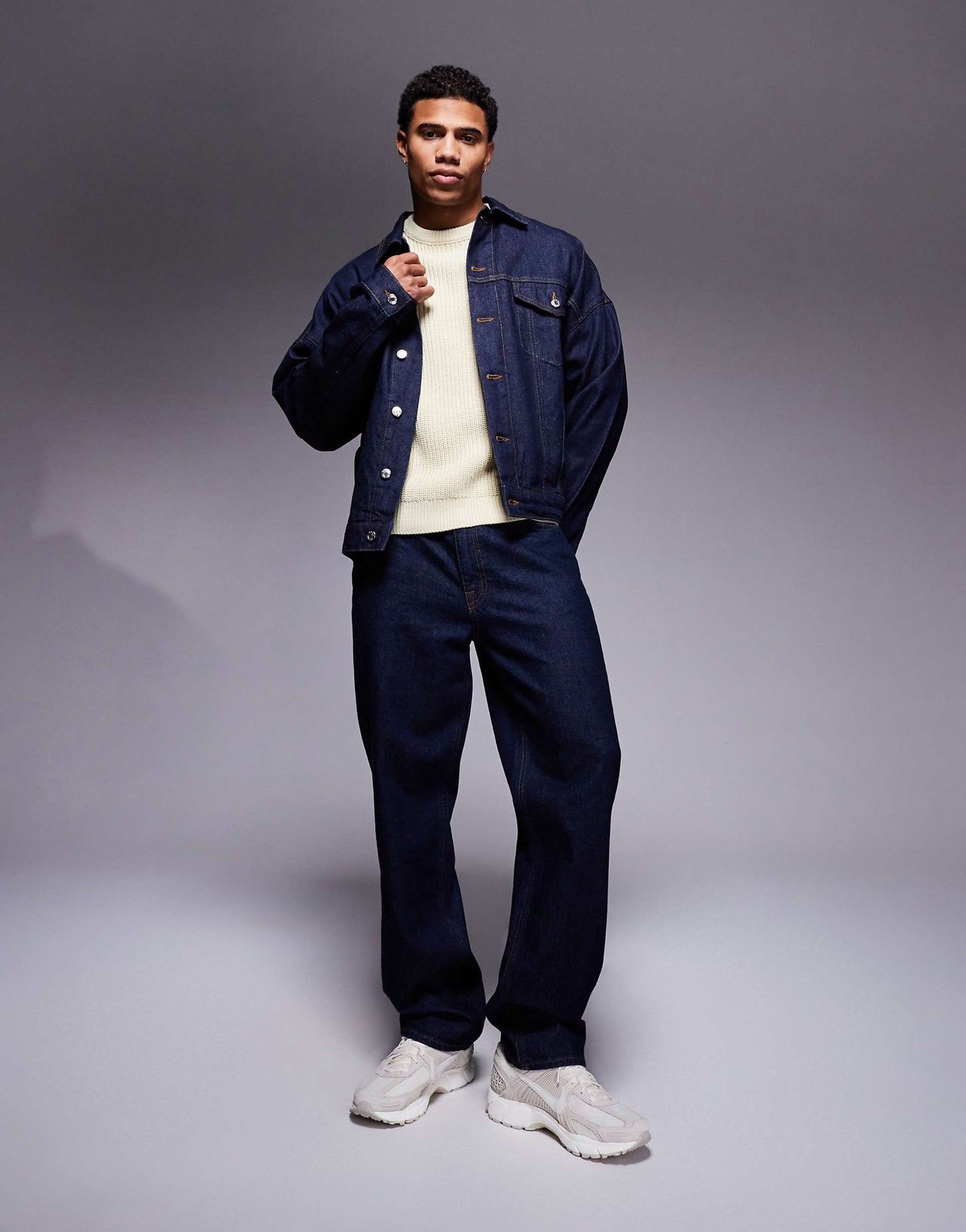 Oversized Boxy Fit Knitted Fisherman Rib Jumper