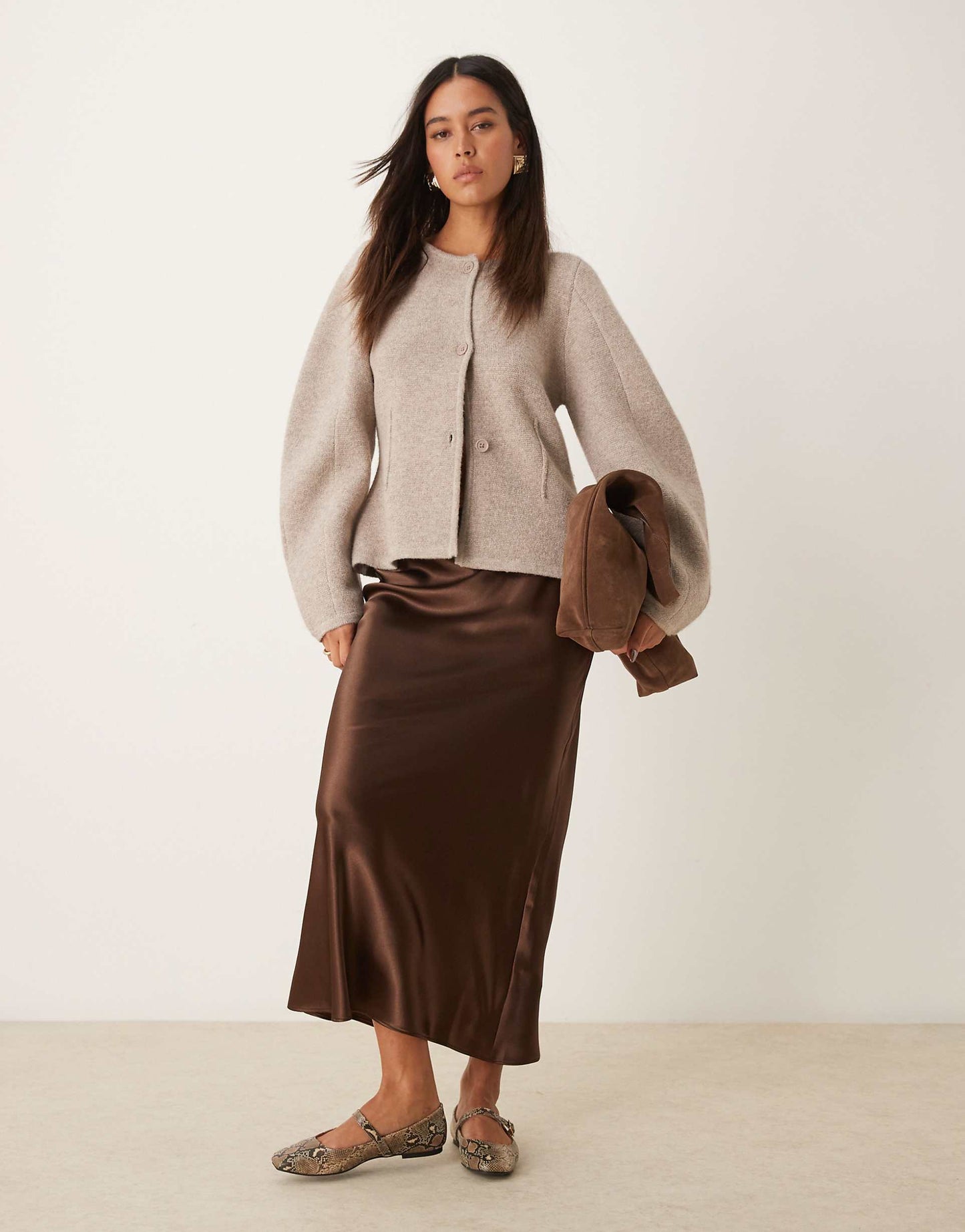Satin Midi Bias Skirt