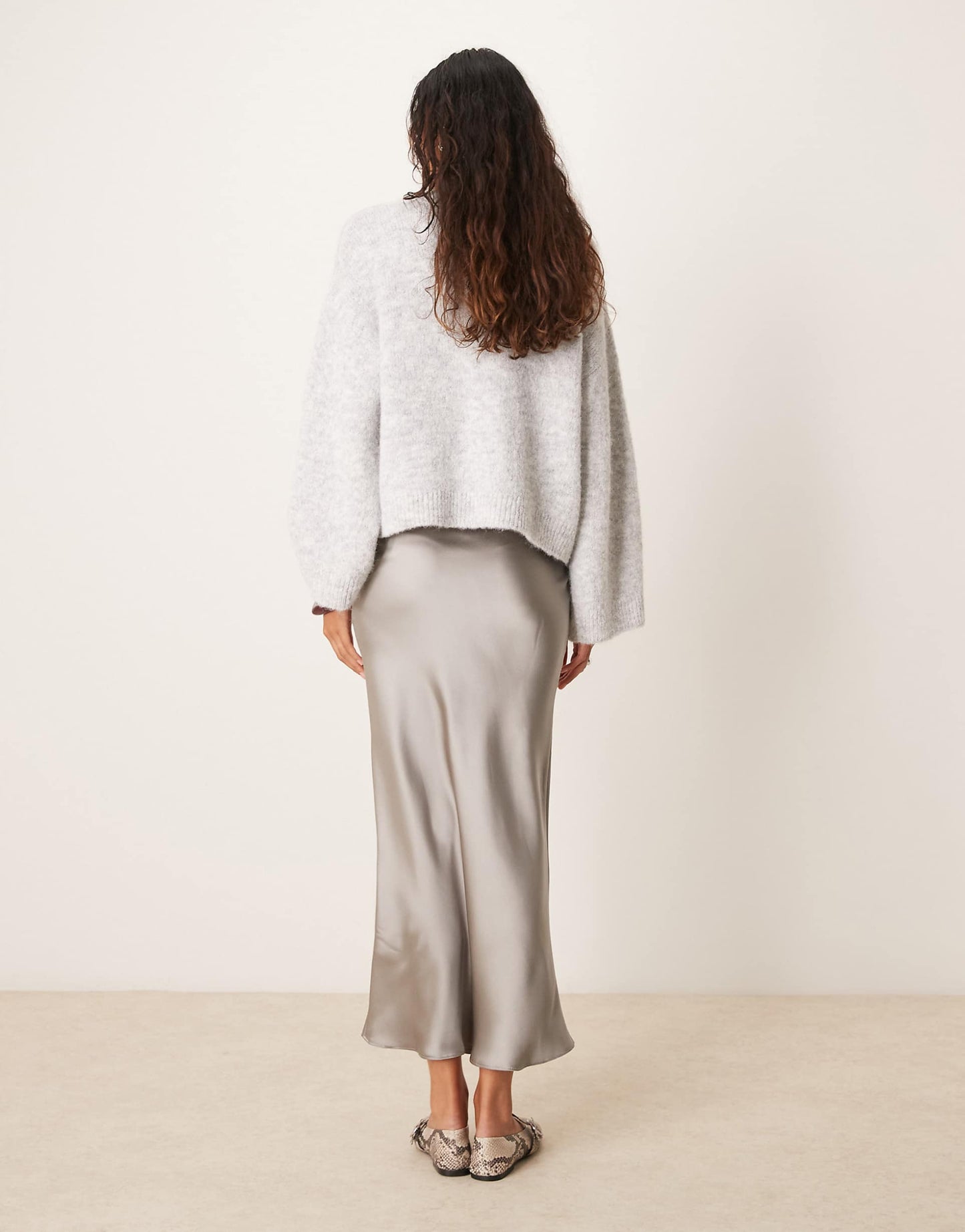Satin Midi Bias Skirt