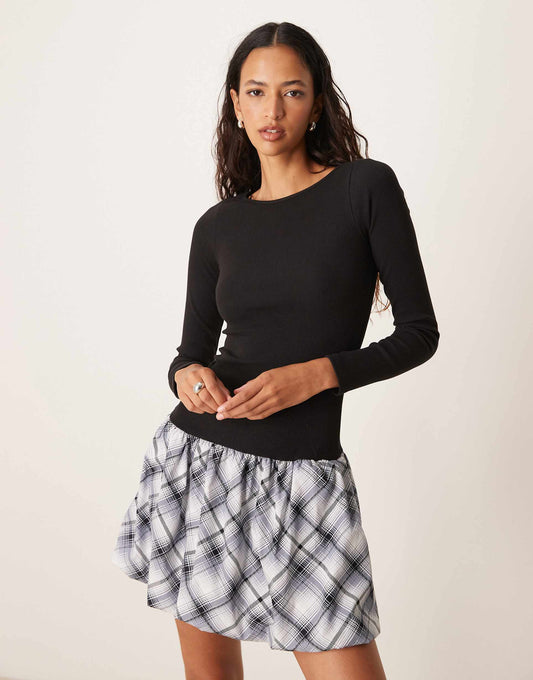 Bubble Skirt Mini Dress