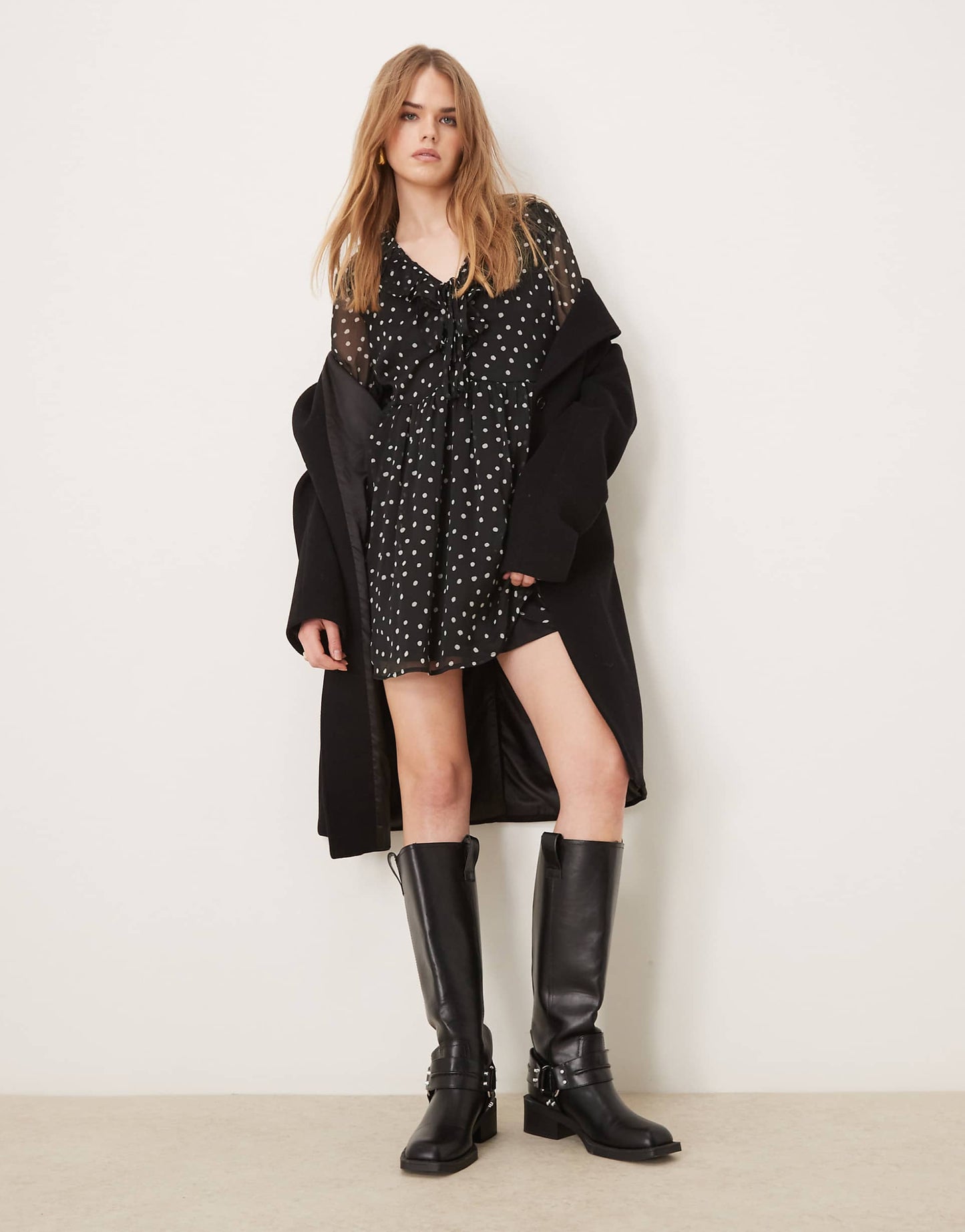 Tie Front Chiffon Mini Dress