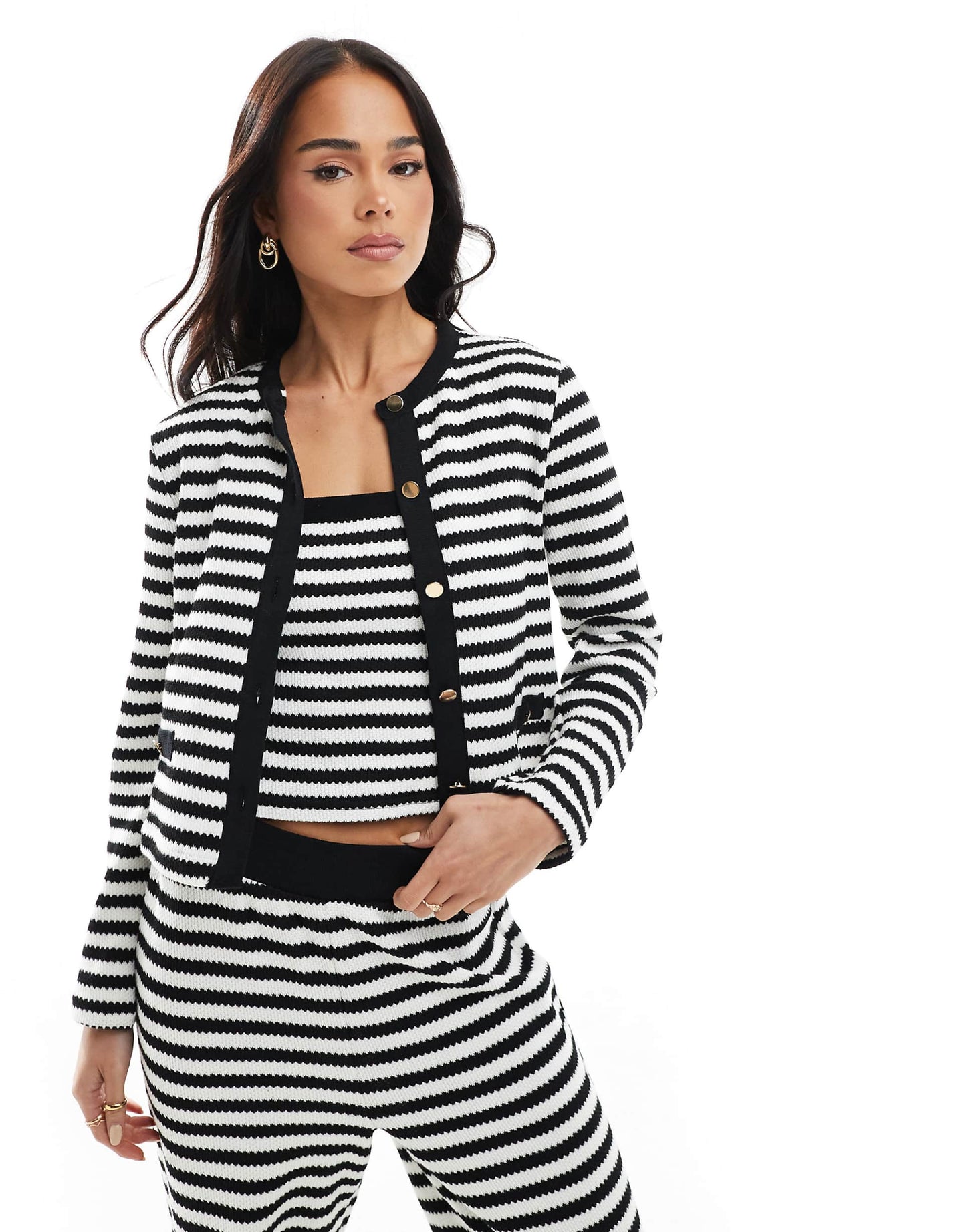 Co-Ord Knitted Stripe Cardigan