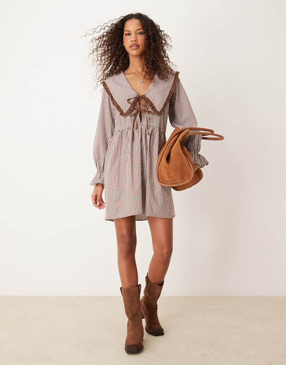 Oversized Collar Mini Dress