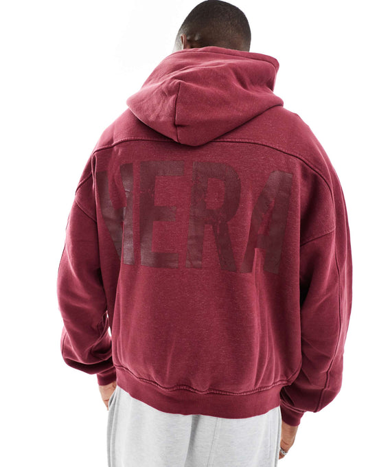 Mens Washed Graphic Hoodie