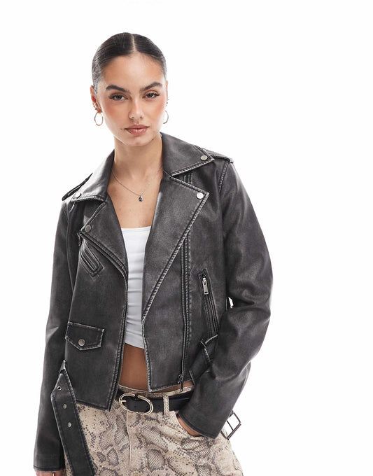 Distressed Biker Jacket