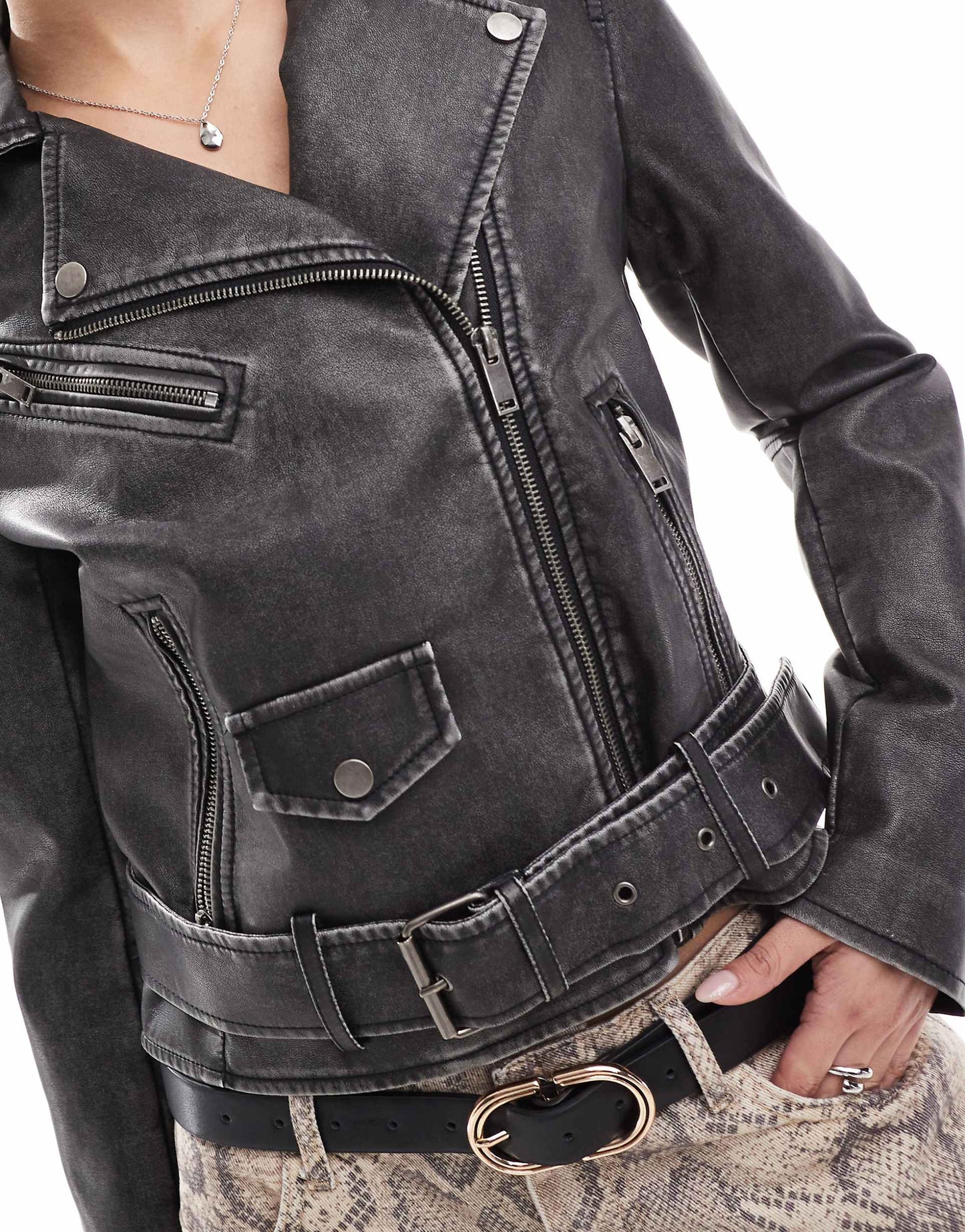Distressed Biker Jacket