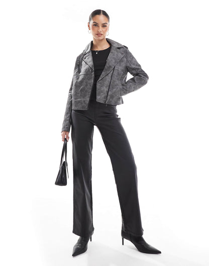 Faux Leather Biker Jacket