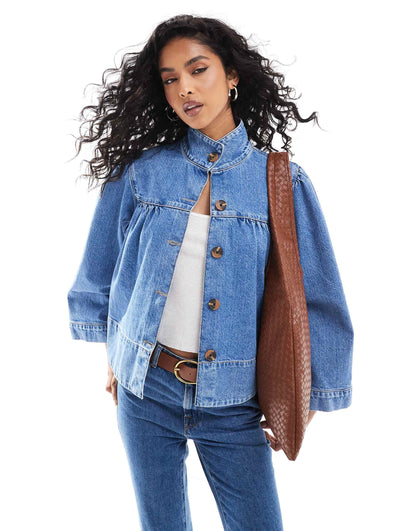 Denim Puff Sleeve Jacket