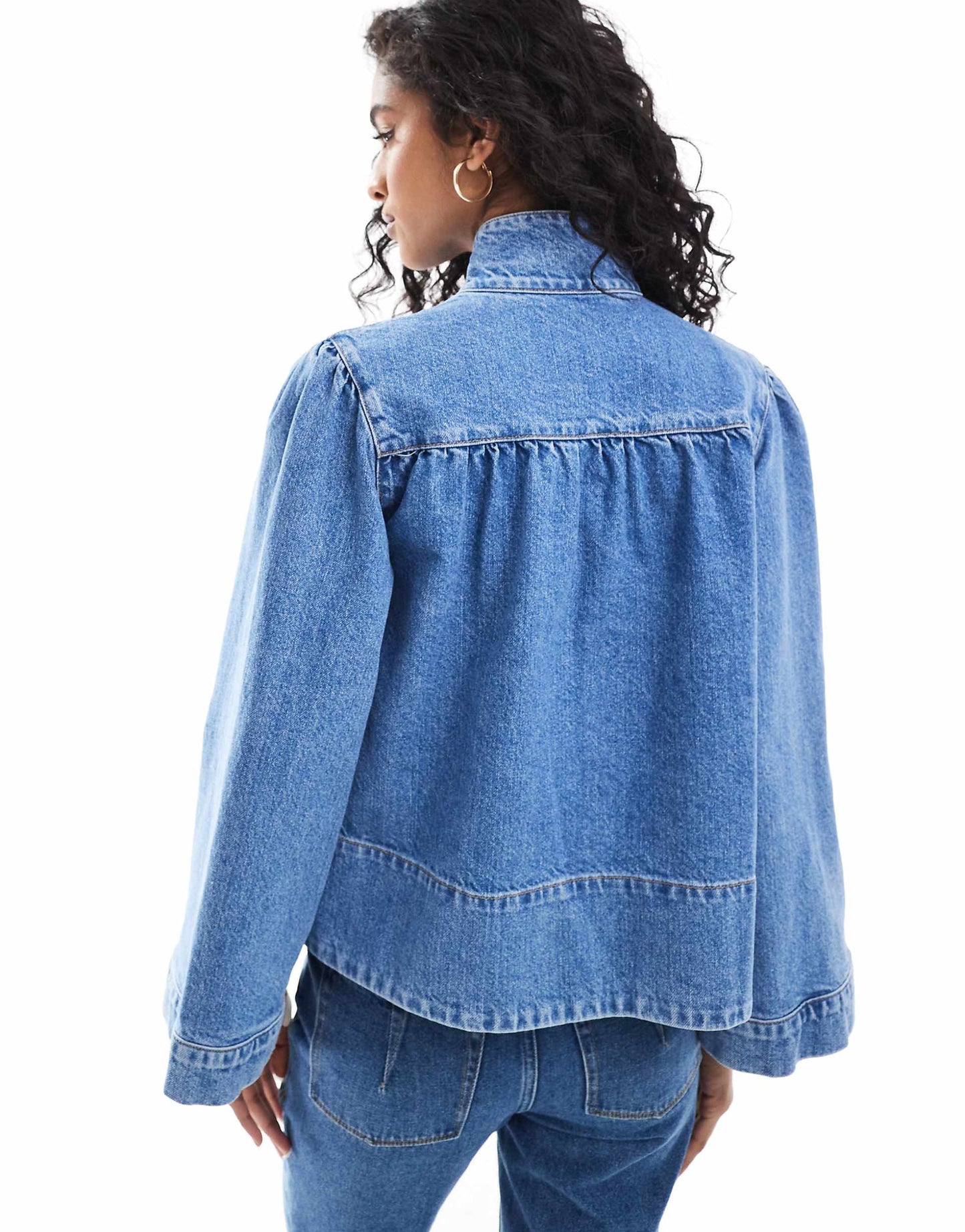Denim Puff Sleeve Jacket