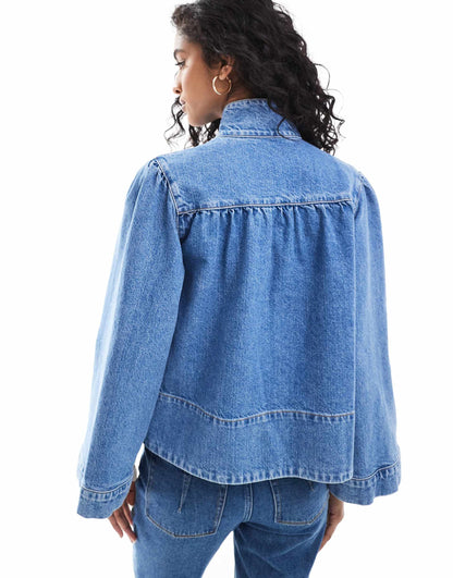 Denim Puff Sleeve Jacket