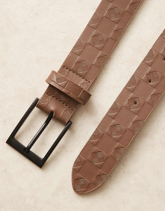 Embossed Checkerboard Belt