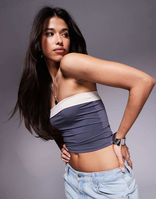 Slinky Contrast Edge Bandeau Top