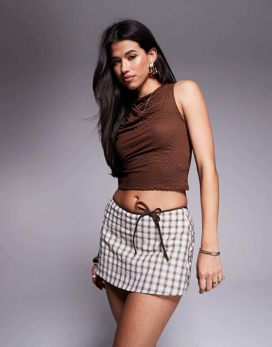 Bow Detail Mini Skirt