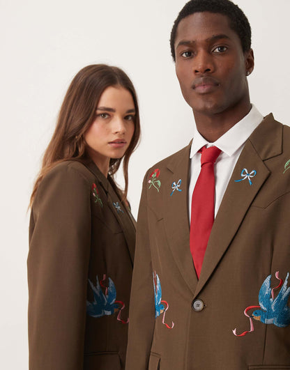 Embroidered Blazer