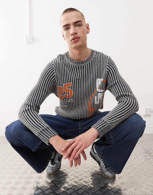 Printed Ribbed Jumper