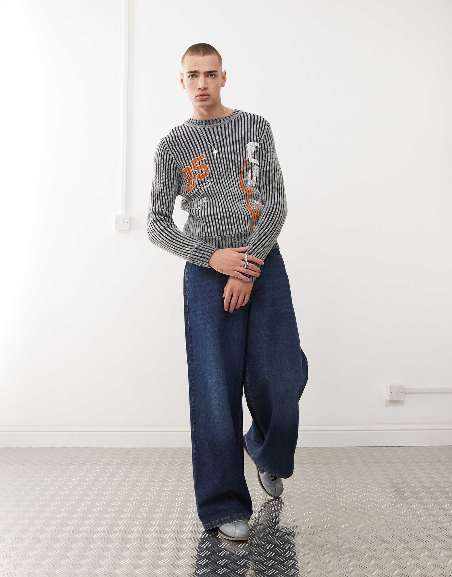 Printed Ribbed Jumper