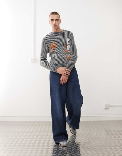 Printed Ribbed Jumper