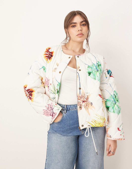 Curve Quilted Bomber Jacket