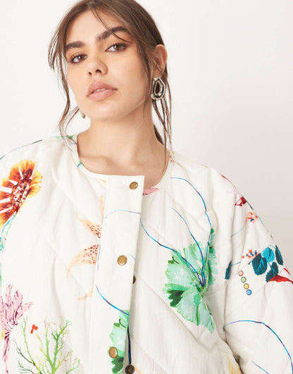 Curve Quilted Bomber Jacket