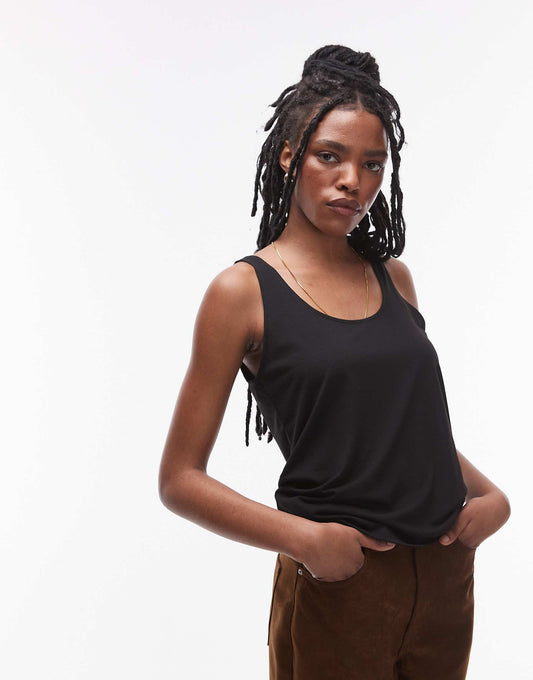 Slouchy Scoop Neck Vest