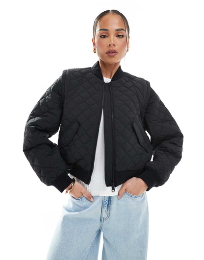 Padded Bomber Jacket With Detachable Arms