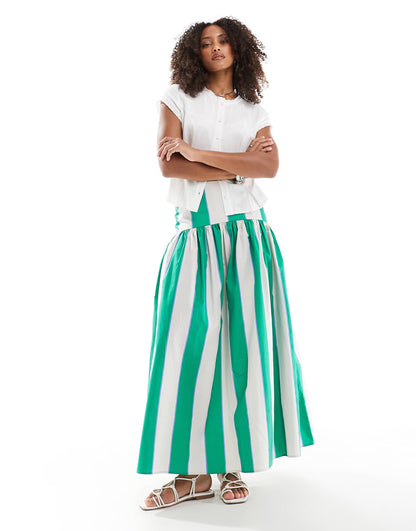 Dropped Waist Maxi Skirt