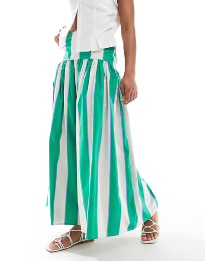 Dropped Waist Maxi Skirt