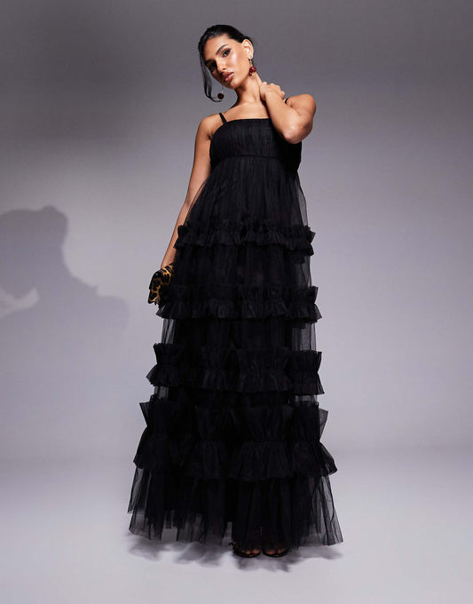Empire Ruffle Maxi Dress