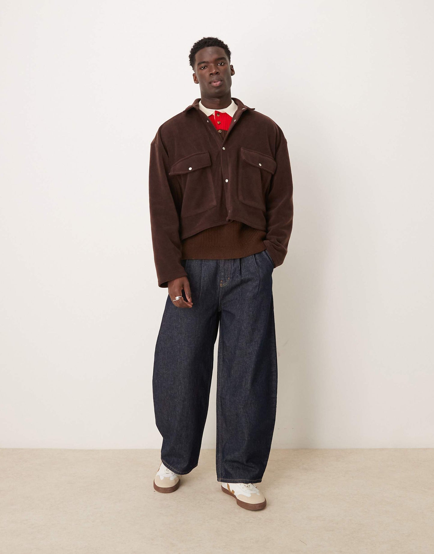 Volume Oversized Cropped Shacket