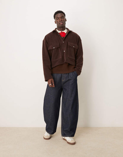 Volume Oversized Cropped Shacket