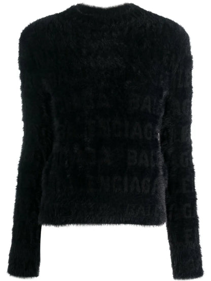 Logo-Knit Fuzzy Jumper