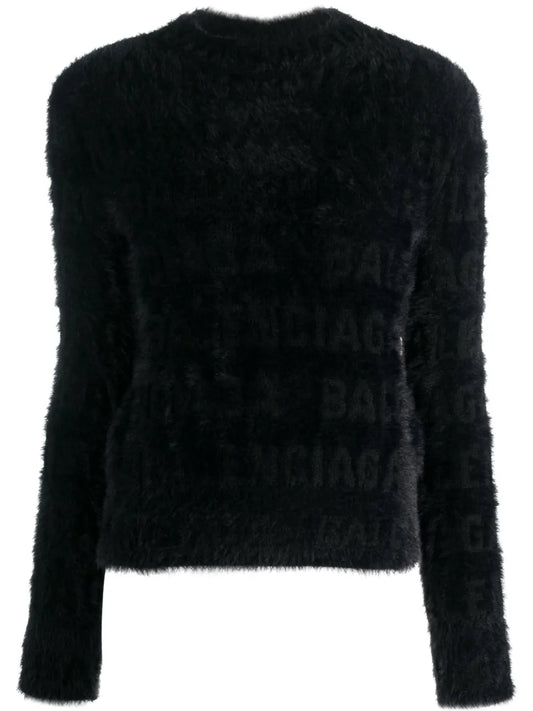 Logo-Knit Fuzzy Jumper