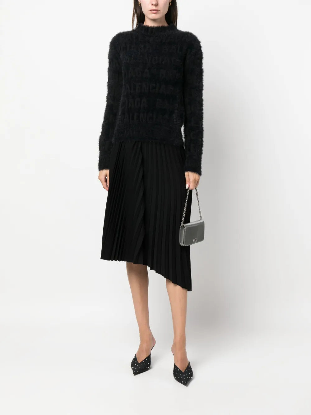 Logo-Knit Fuzzy Jumper