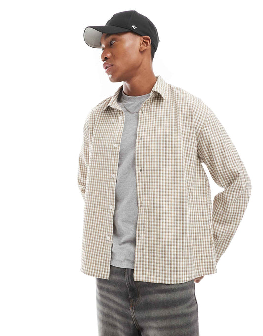 Boxy Fit Checked Shirt