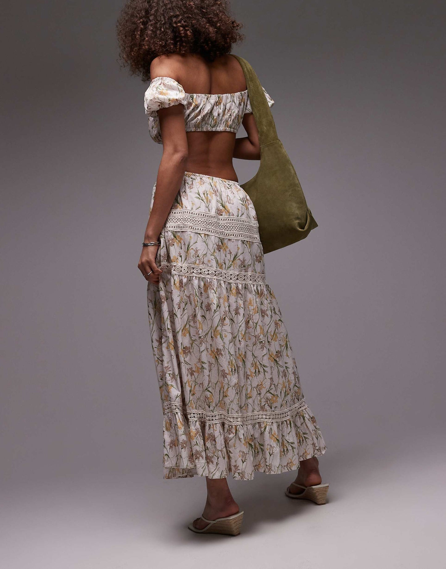 Floral Tiered Boho Maxi Skirt Co-Ord