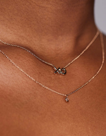 Xolove Multirow Choker Necklace With Xo Charm