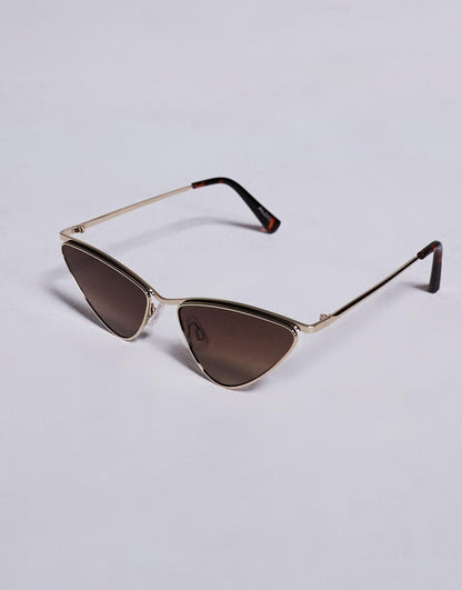 Delise Slim Metal Cat Eye Sunglasses