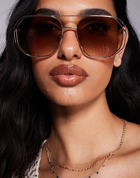 Areanwan  Hex Aviator Sunglasses