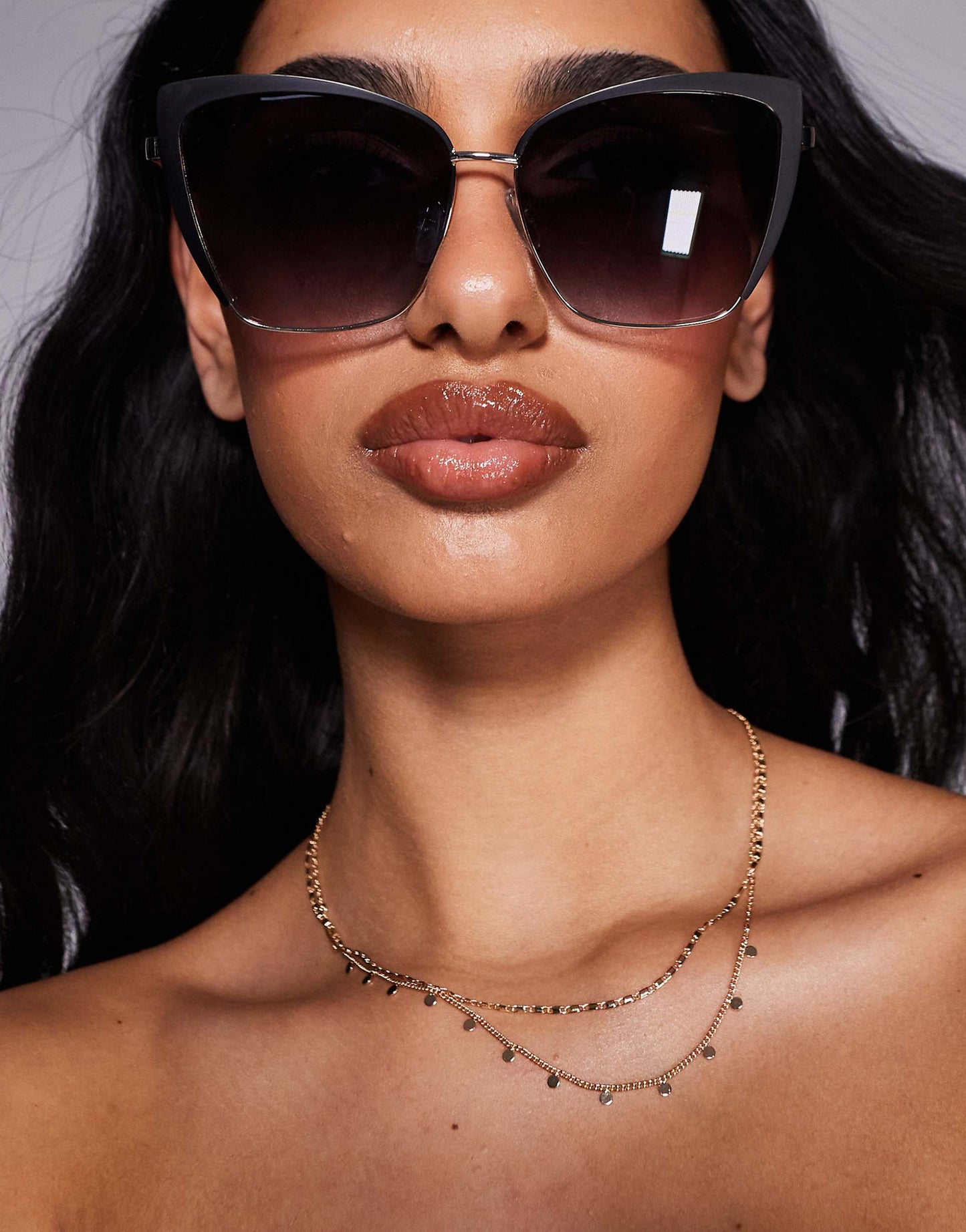 Inham Cat Eye Metal Sunglasses