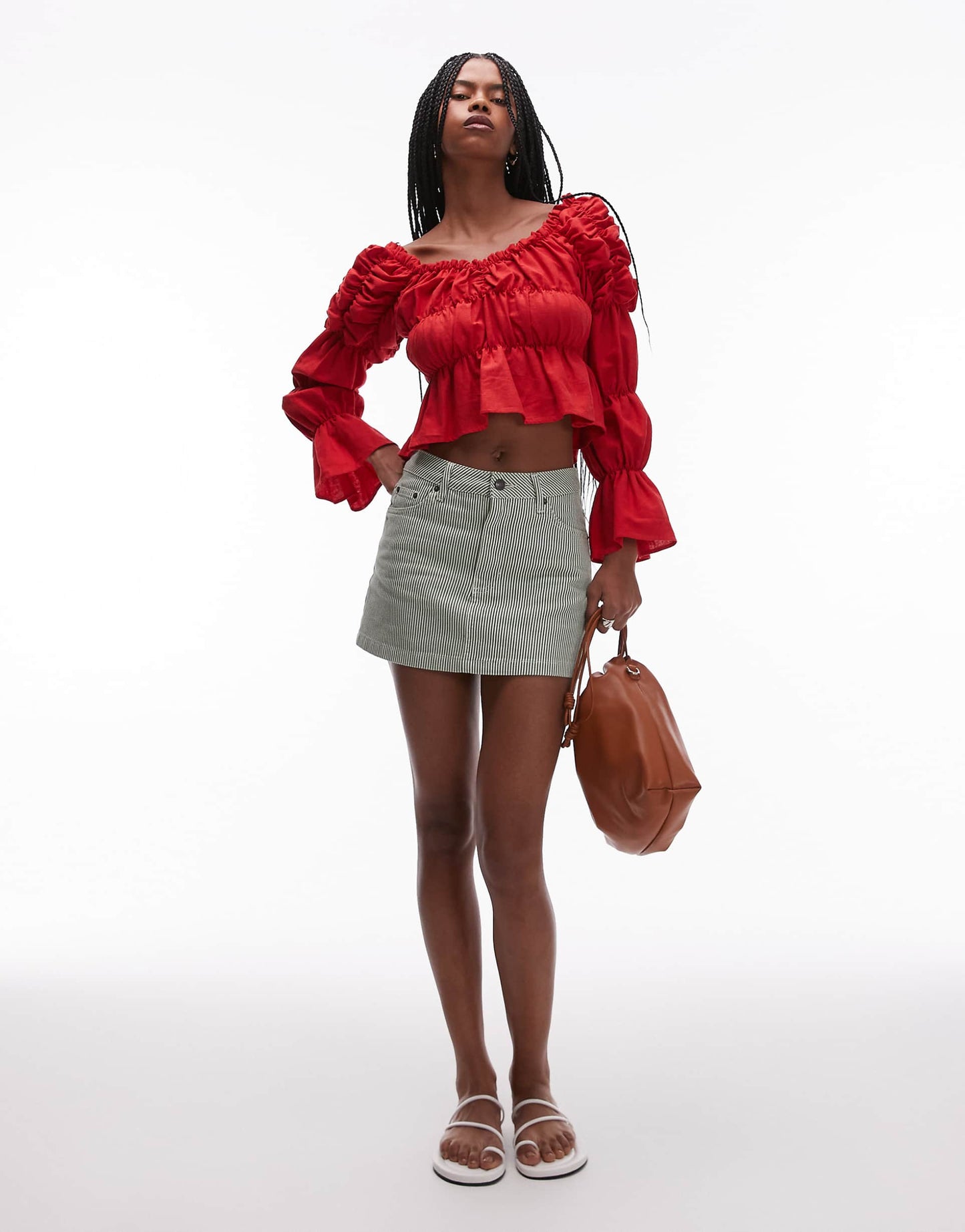 Denim Pelmet Mini Skirt