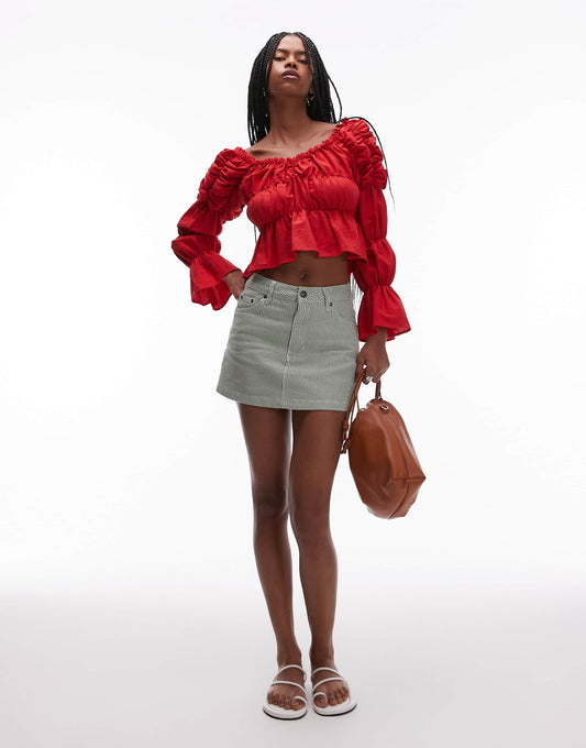 Denim Pelmet Mini Skirt