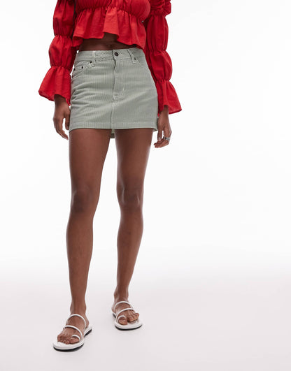 Denim Pelmet Mini Skirt