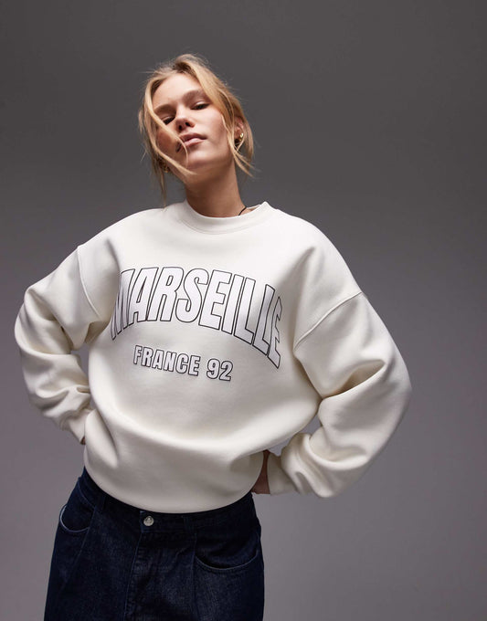 Graphic Marseille Oversized Sweatshirt