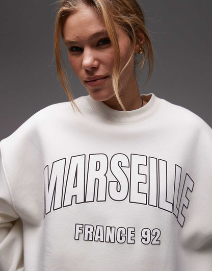 Graphic Marseille Oversized Sweatshirt