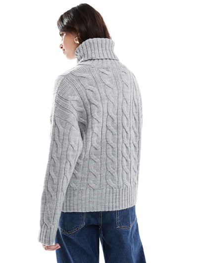 Roll Neck Cable Knit Jumper