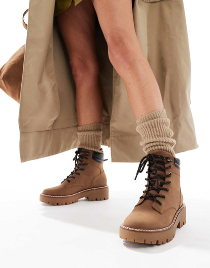 Chunky Flat Lace Up Boot