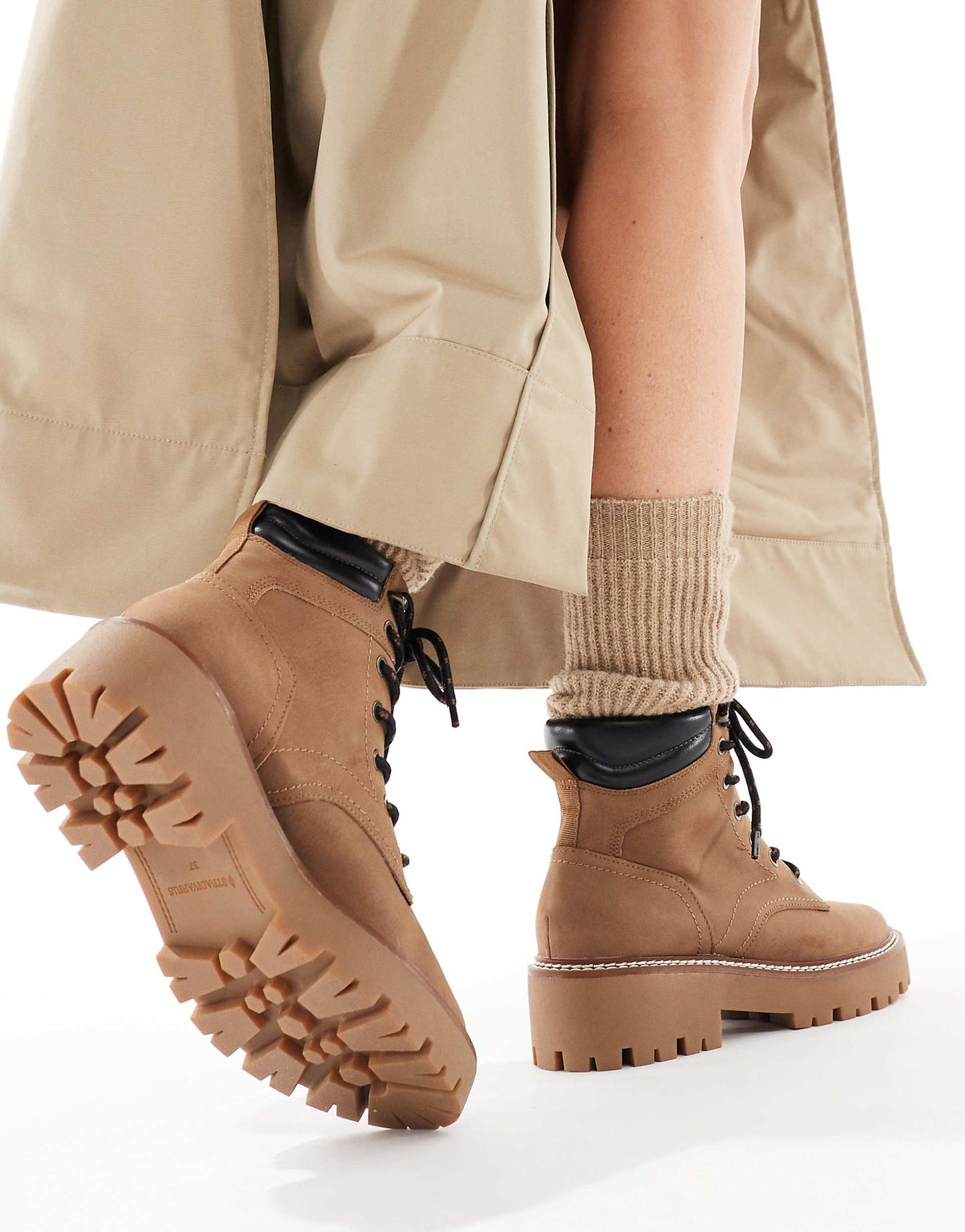 Chunky Flat Lace Up Boot
