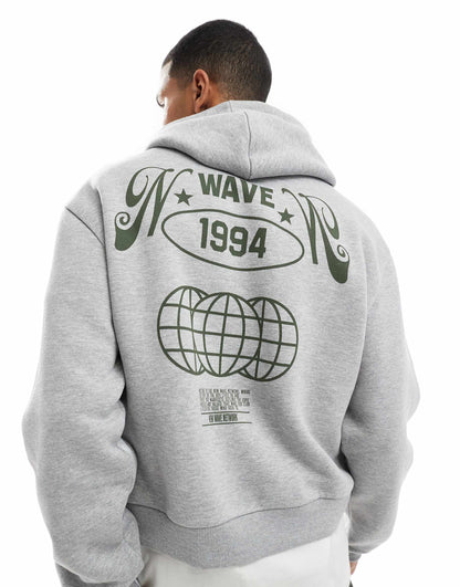 Oversized Boxy Hoodie With Label Detail And Back Print