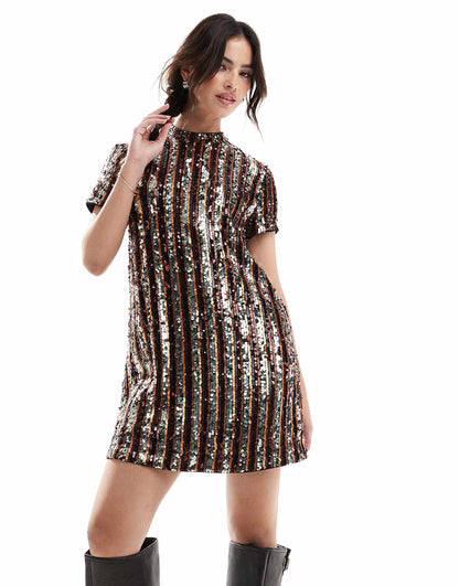 Sequin T-Shirt Mini Dress