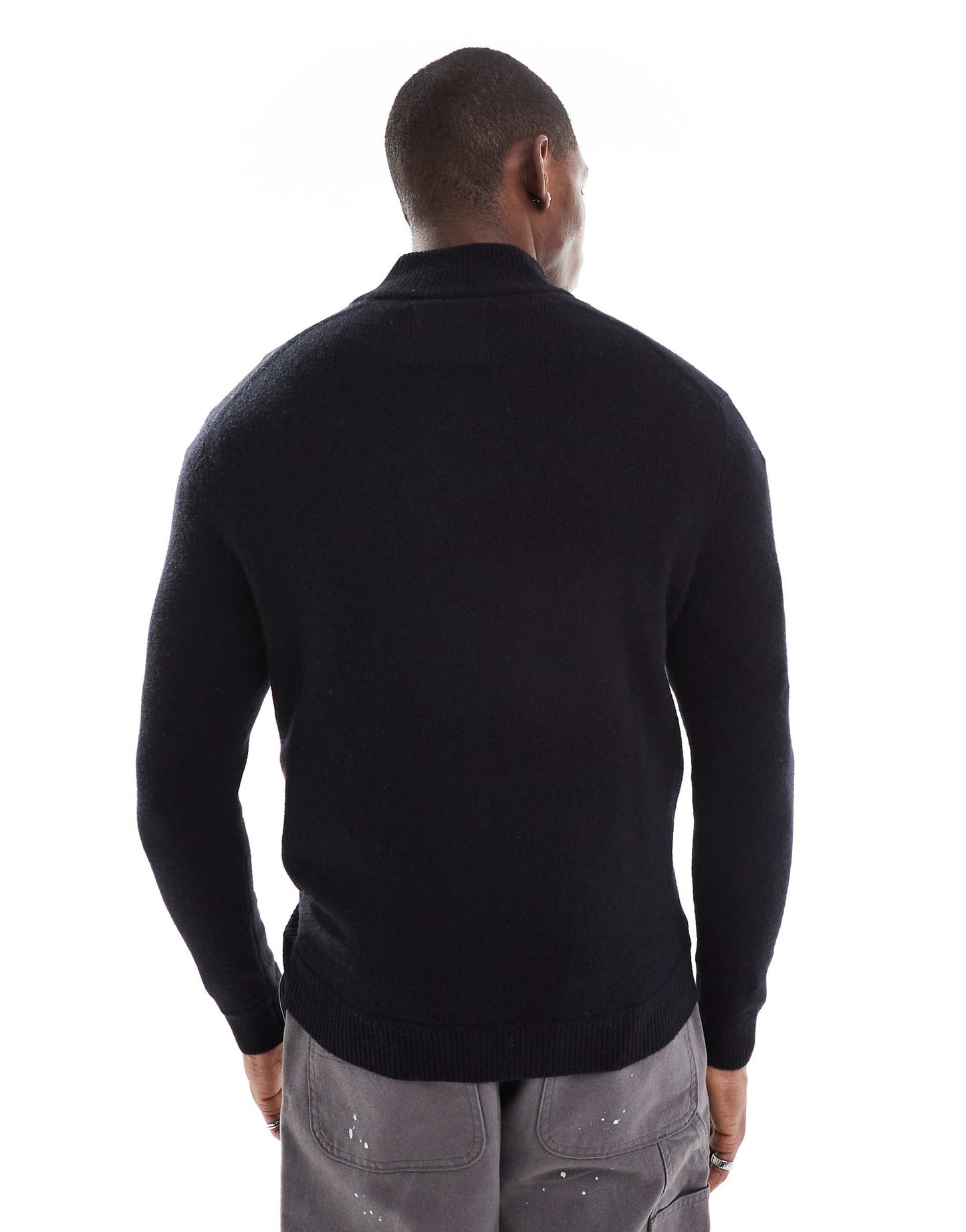 Essential Embroidered Knitted Half Zip Jumper